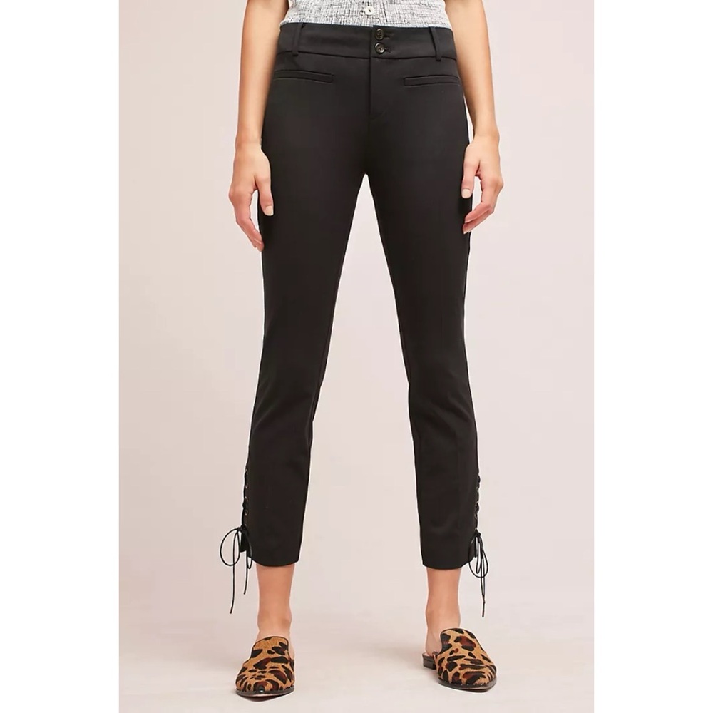 Anthropologie The Essential Slim Lace-Up Trousers
